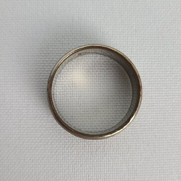 Vintage japan silver tone etched ring size 8 - Picture 6 of 6